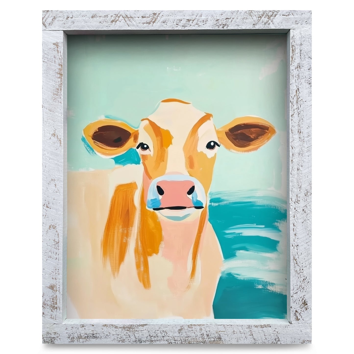 Jersey Cow | Real Wood Framed Wall Art Print