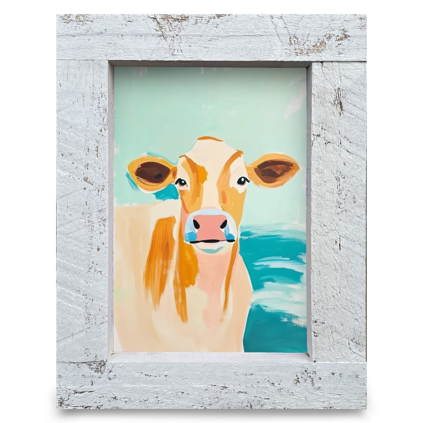 Jersey Cow | Real Wood Framed Wall Art Print