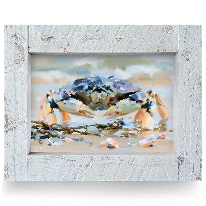 Sandy Shore Crab | Real Wood Framed Wall Art Print