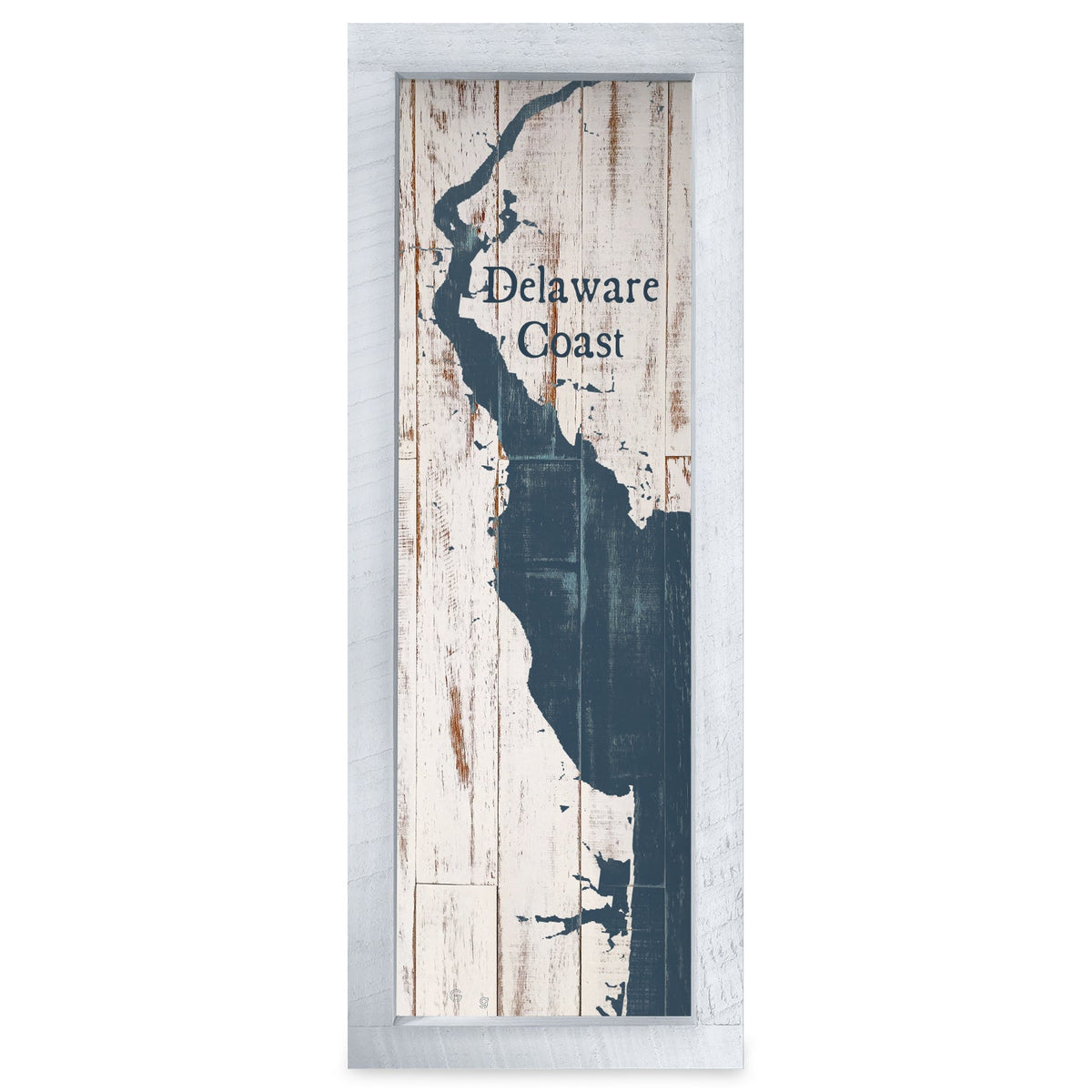 Delaware Map | Real Wood Framed Wall Art Print