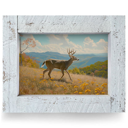 Autumn Ridge Whitetail Buck | Real Wood Framed Wall Art Print