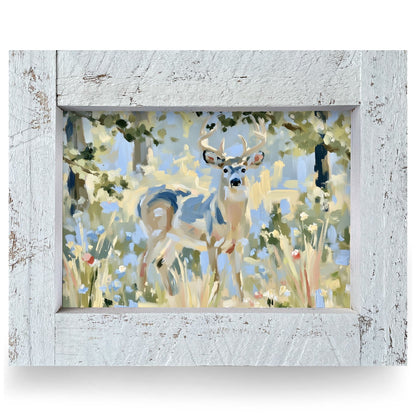 Woodland Whitetail Buck | Real Wood Framed Wall Art Print