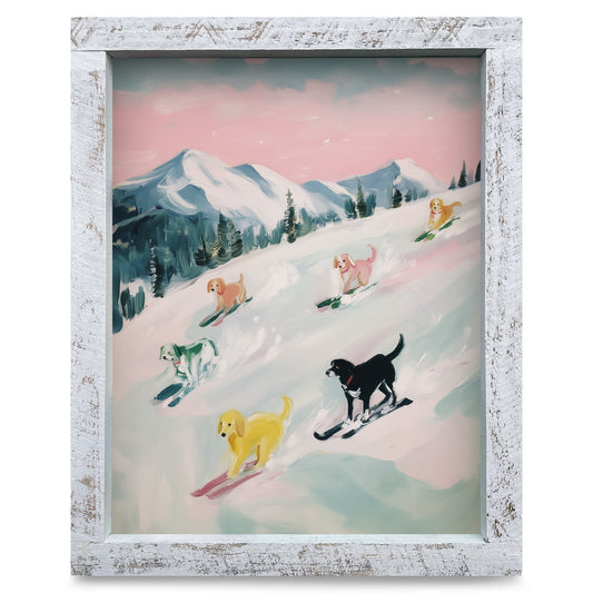 Slope Dogs | Real Wood Framed Wall Art Print