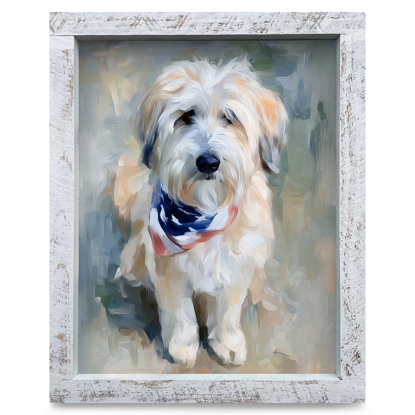 American Dog | Real Wood Framed Wall Art Print