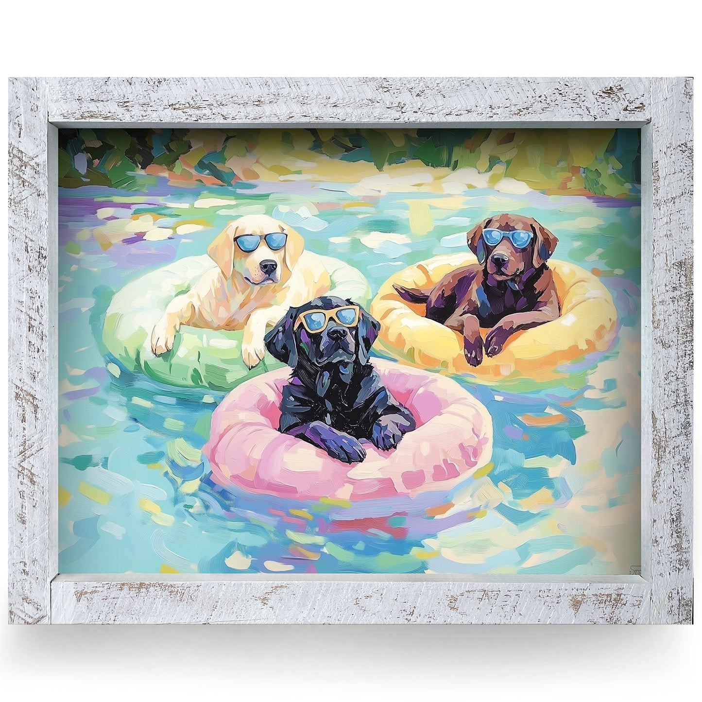 Floating Lake Labs | Real Wood Framed Wall Art Print | Horizontal