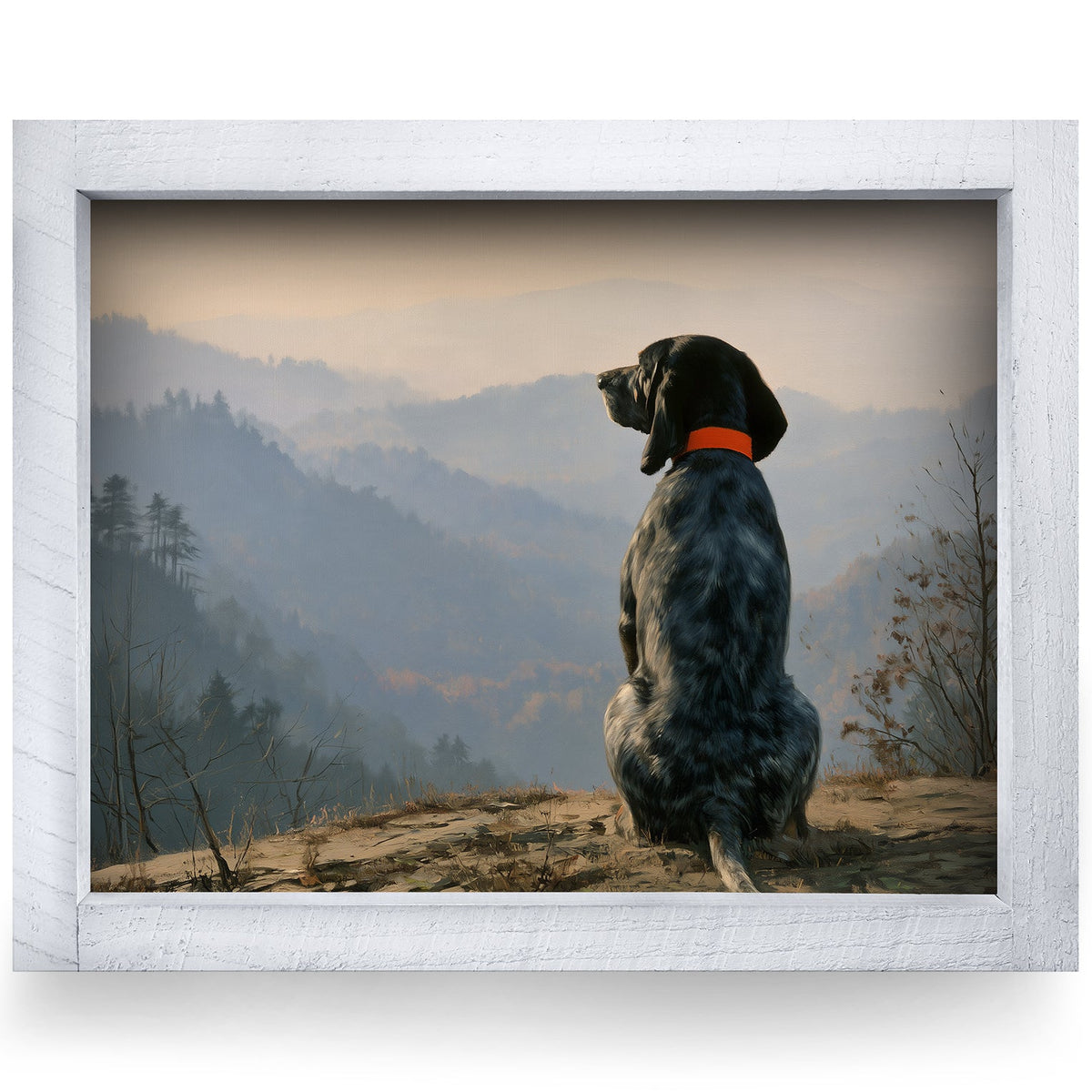 Tennessee Bluetick Coonhound | Real Wood Framed Wall Art Print