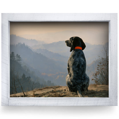 Tennessee Bluetick Coonhound | Real Wood Framed Wall Art Print