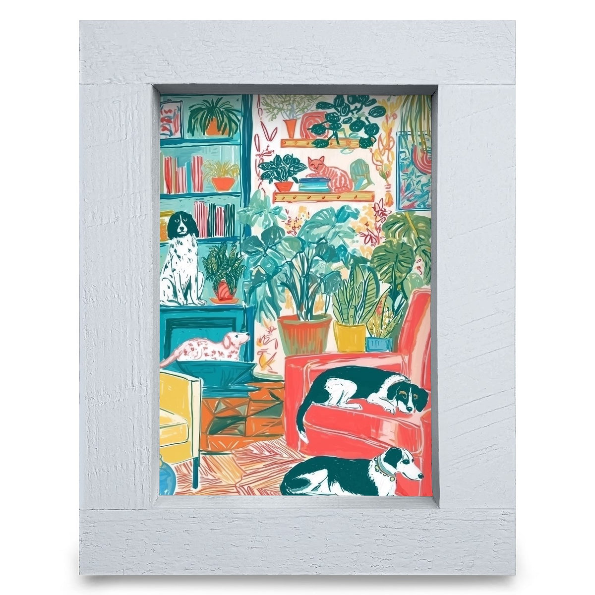 Paws & Plants | Real Wood Framed Wall Art Print