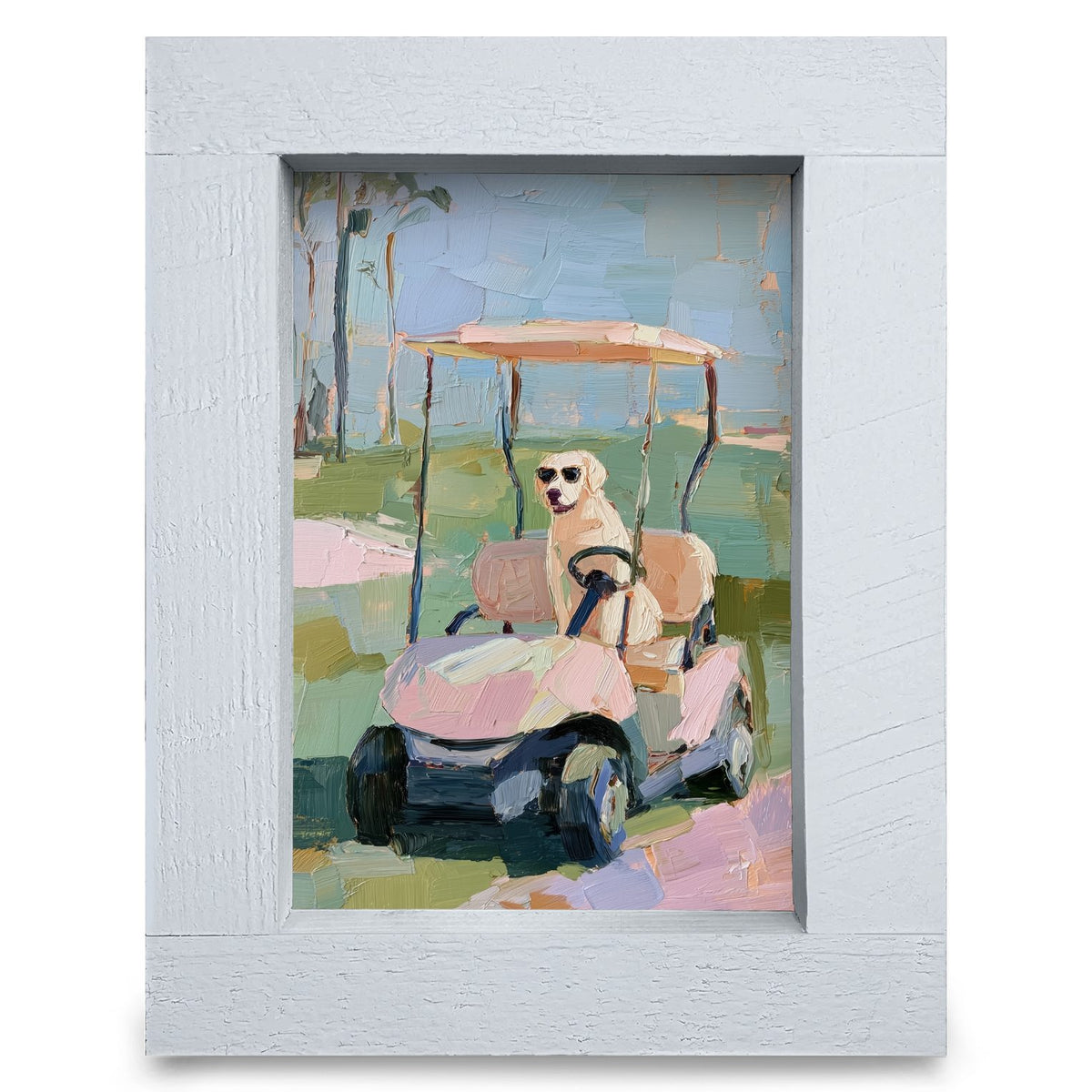 Cute Caddy Companion | Real Wood Framed Wall Art Print