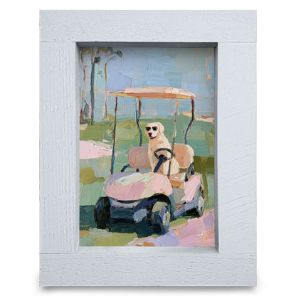 Cute Caddy Companion | Real Wood Framed Wall Art Print