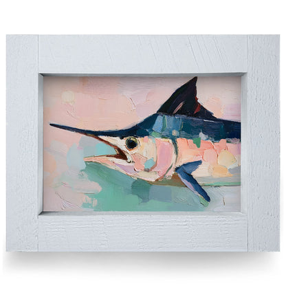 Painterly Marlin Profile | Real Wood Framed Wall Art Print