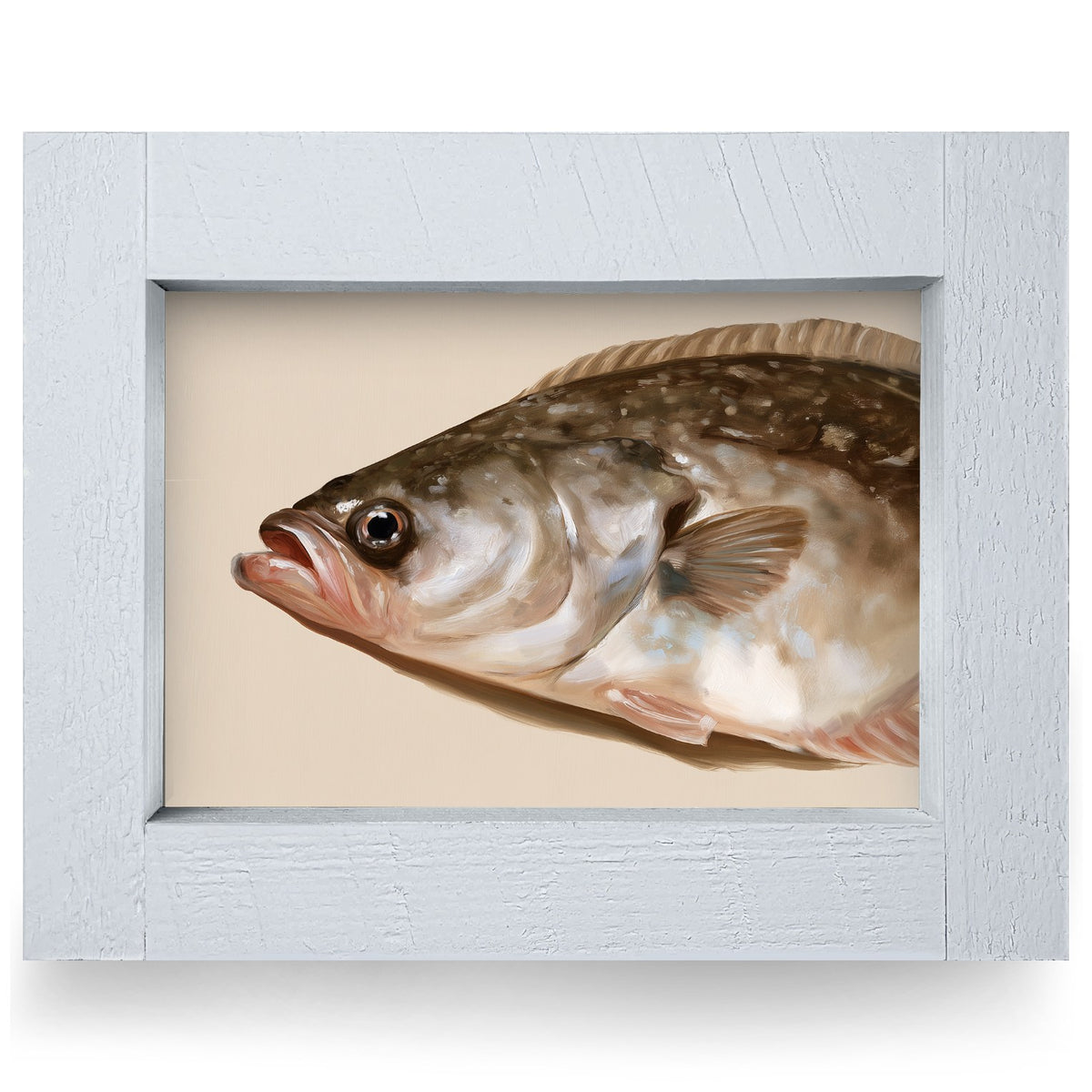 Sea Bass Portrait | Real Wood Framed Wall Art Print
