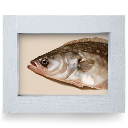 Sea Bass Portrait | Real Wood Framed Wall Art Print