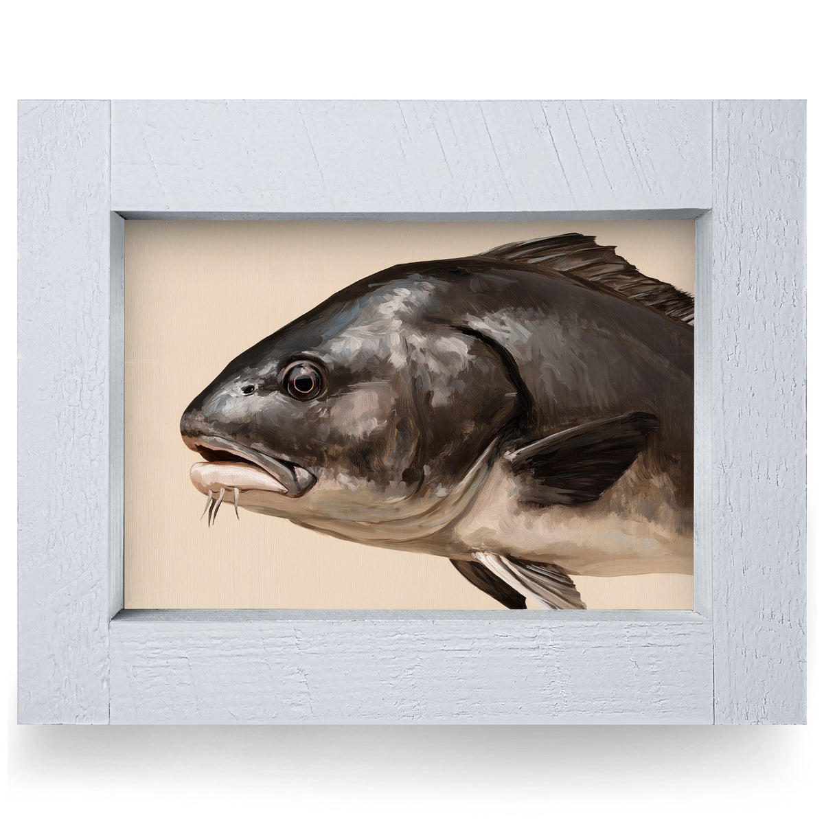 Black Drum Portrait | Real Wood Framed Wall Art Print