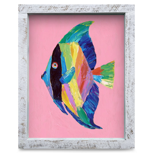 Rainbow Reef Fish | Real Wood Framed Wall Art Print
