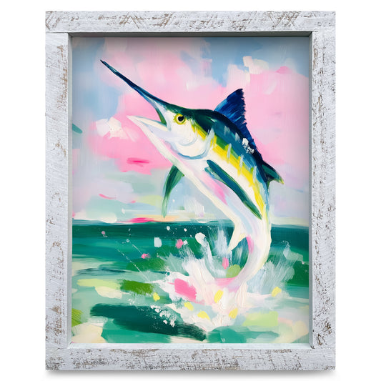 Pastel Marlin | Real Wood Framed Wall Art Print