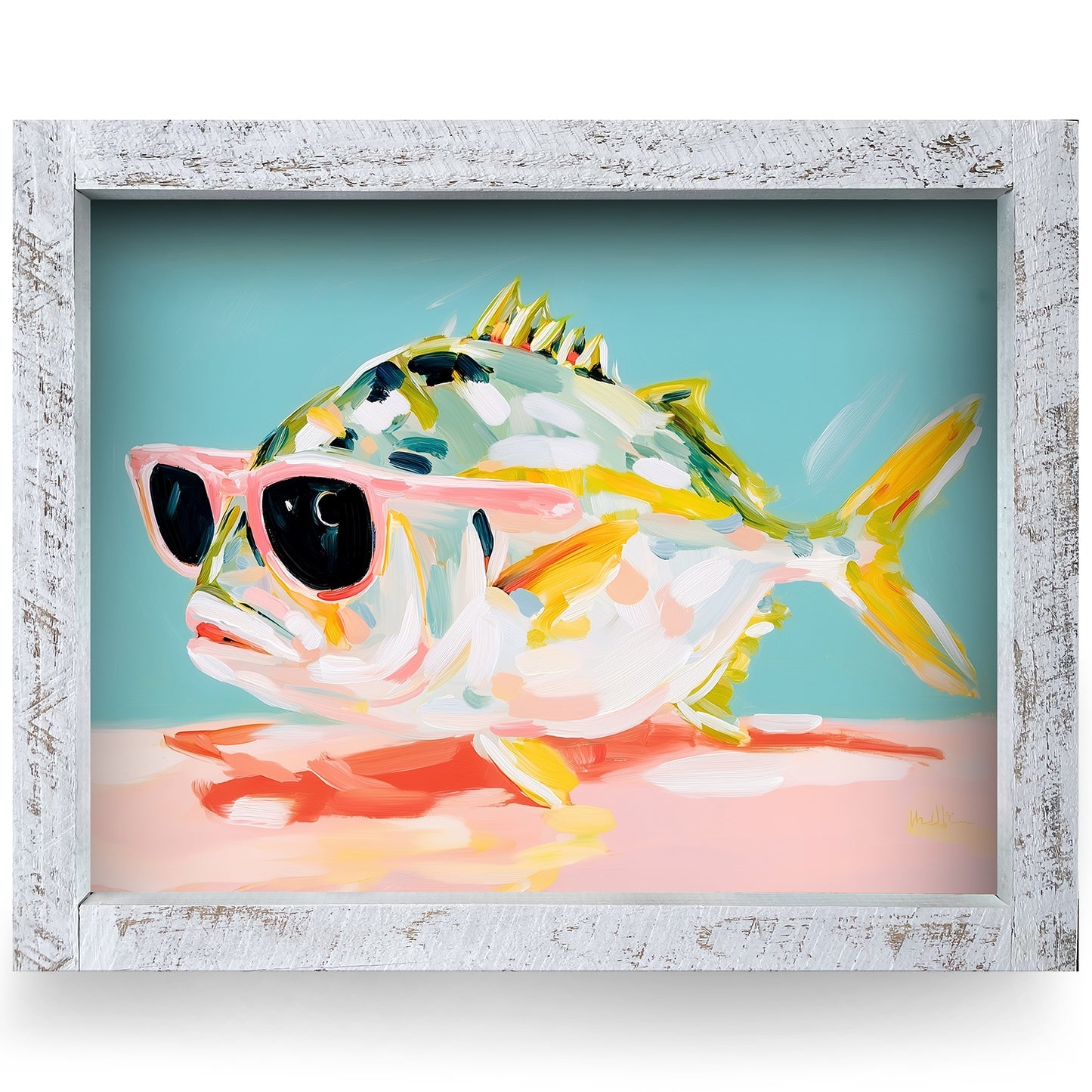The Coolest Fish | Real Wood Framed Wall Art Print