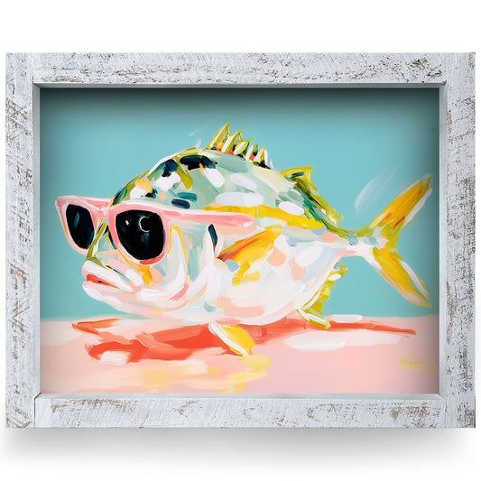 The Coolest Fish | Real Wood Framed Wall Art Print