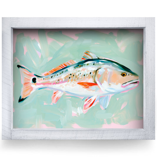 Coastal Redfish real wood framed print, second size