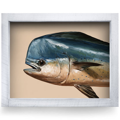 Mahi Mahi Portrait | Real Wood Framed Wall Art Print