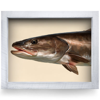 Speckled Sea Trout Portrait | Real Wood Framed Wall Art Print