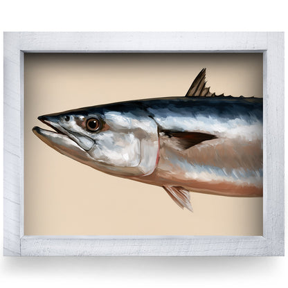 King Mackerel Portrait | Real Wood Framed Wall Art Print