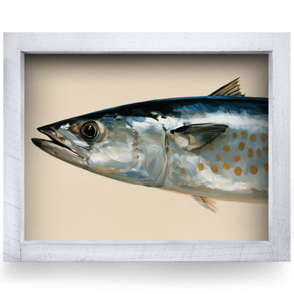 Spanish Mackerel Portrait | Real Wood Framed Wall Art Print