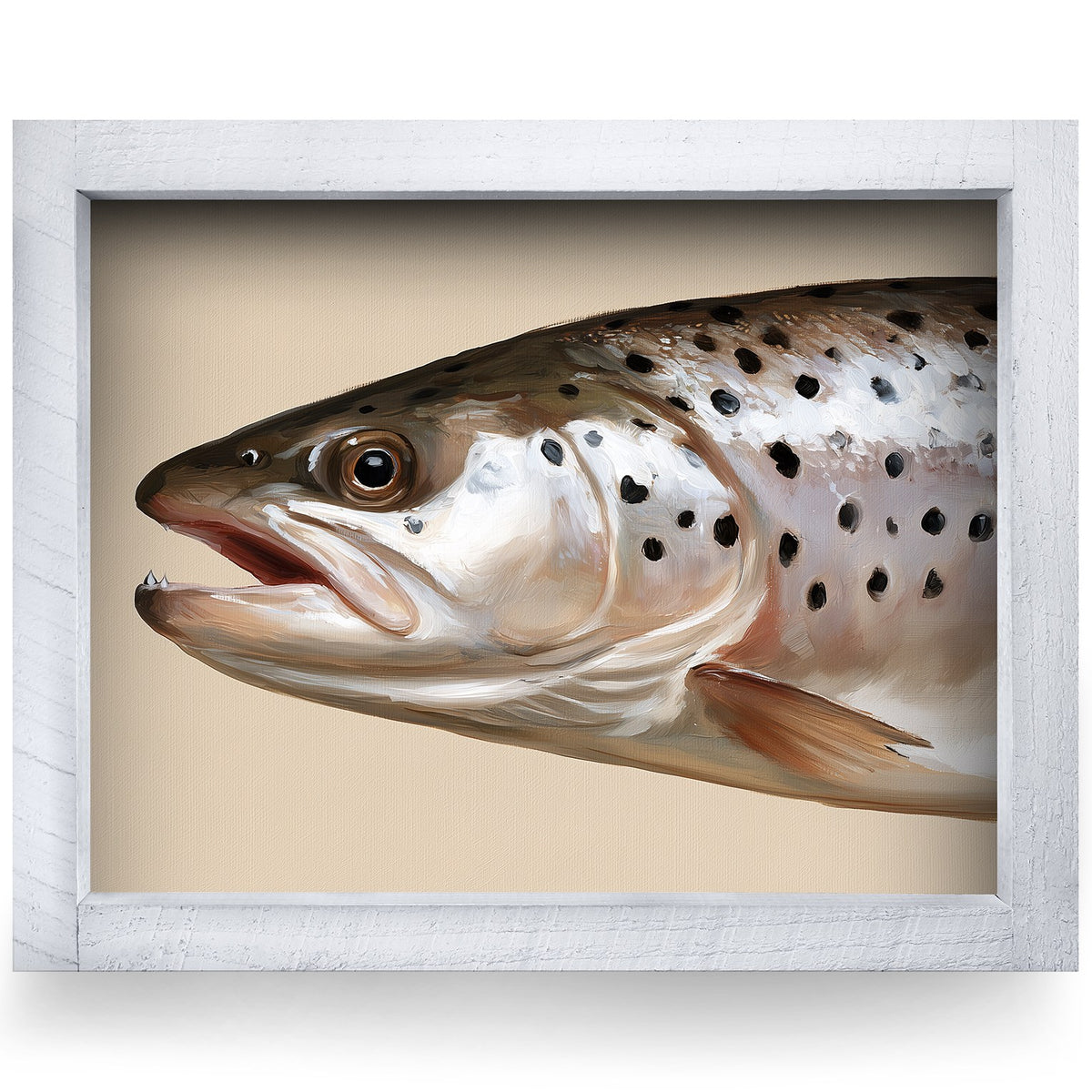 Spotted Trout Portrait | Real Wood Framed Wall Art Print