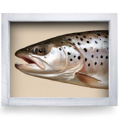 Spotted Trout Portrait | Real Wood Framed Wall Art Print