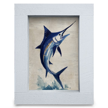Minimal Marlin | Real Wood Framed Wall Art Print