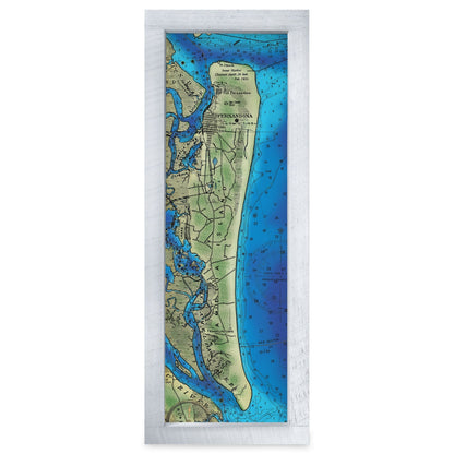 Amelia Island, Florida Map | Real Wood Framed Wall Art Print