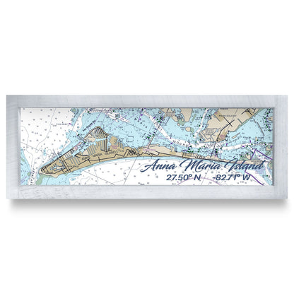 Anna Maria Island, Florida Map | Real Wood Framed Wall Art Print