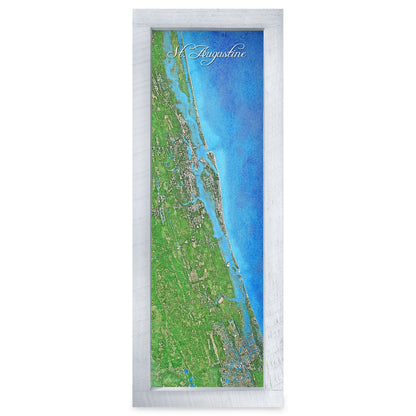 St. Augustine, Florida Map | Real Wood Framed Wall Art Print