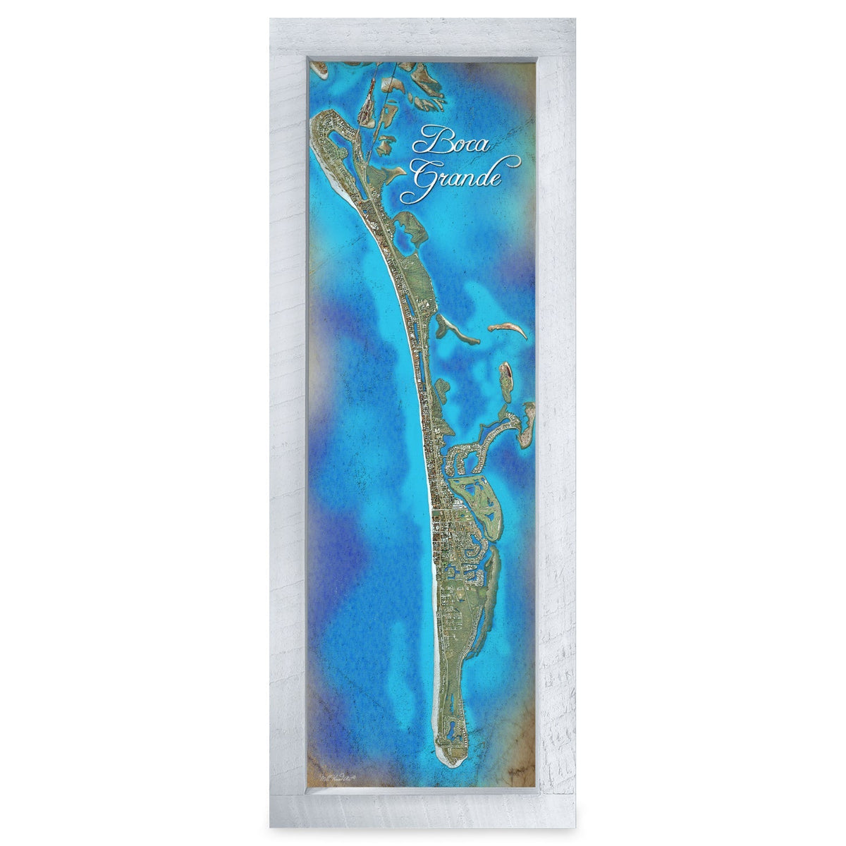 Boca Grande, Florida Map | Real Wood Framed Wall Art Print