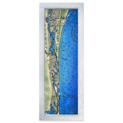Crescent Beach, Florida Map | Real Wood Framed Wall Art Print