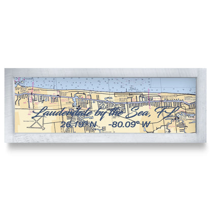 Fort Lauderdale, Florida Map | Real Wood Framed Wall Art Print