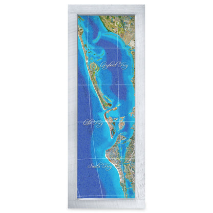 Longboat Key, Florida Map | Real Wood Framed Wall Art Print