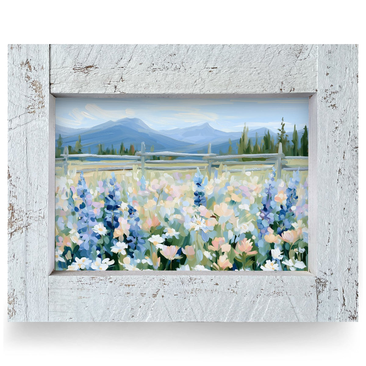 Mountain Lupine Meadow | Real Wood Framed Wall Art Print