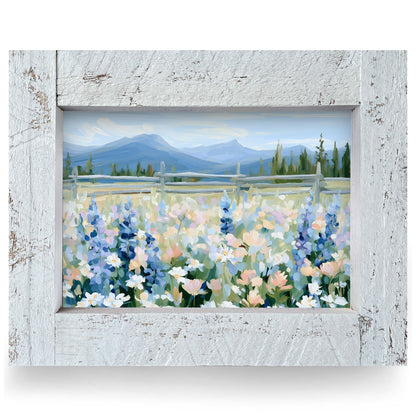 Mountain Lupine Meadow | Real Wood Framed Wall Art Print
