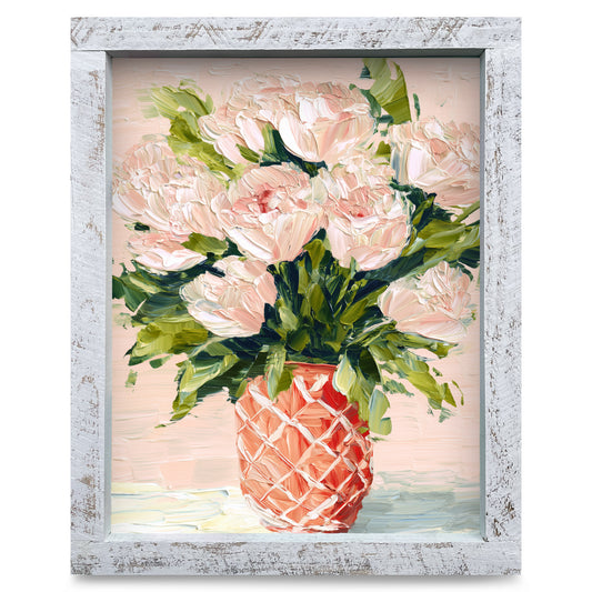 Pretty in Peonies | Real Wood Framed Wall Art Print