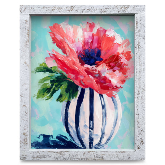 Big Red Poppy | Real Wood Framed Wall Art Print