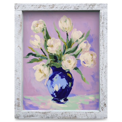 Pastel Tulips | Real Wood Framed Wall Art Print