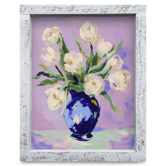 Pastel Tulips | Real Wood Framed Wall Art Print