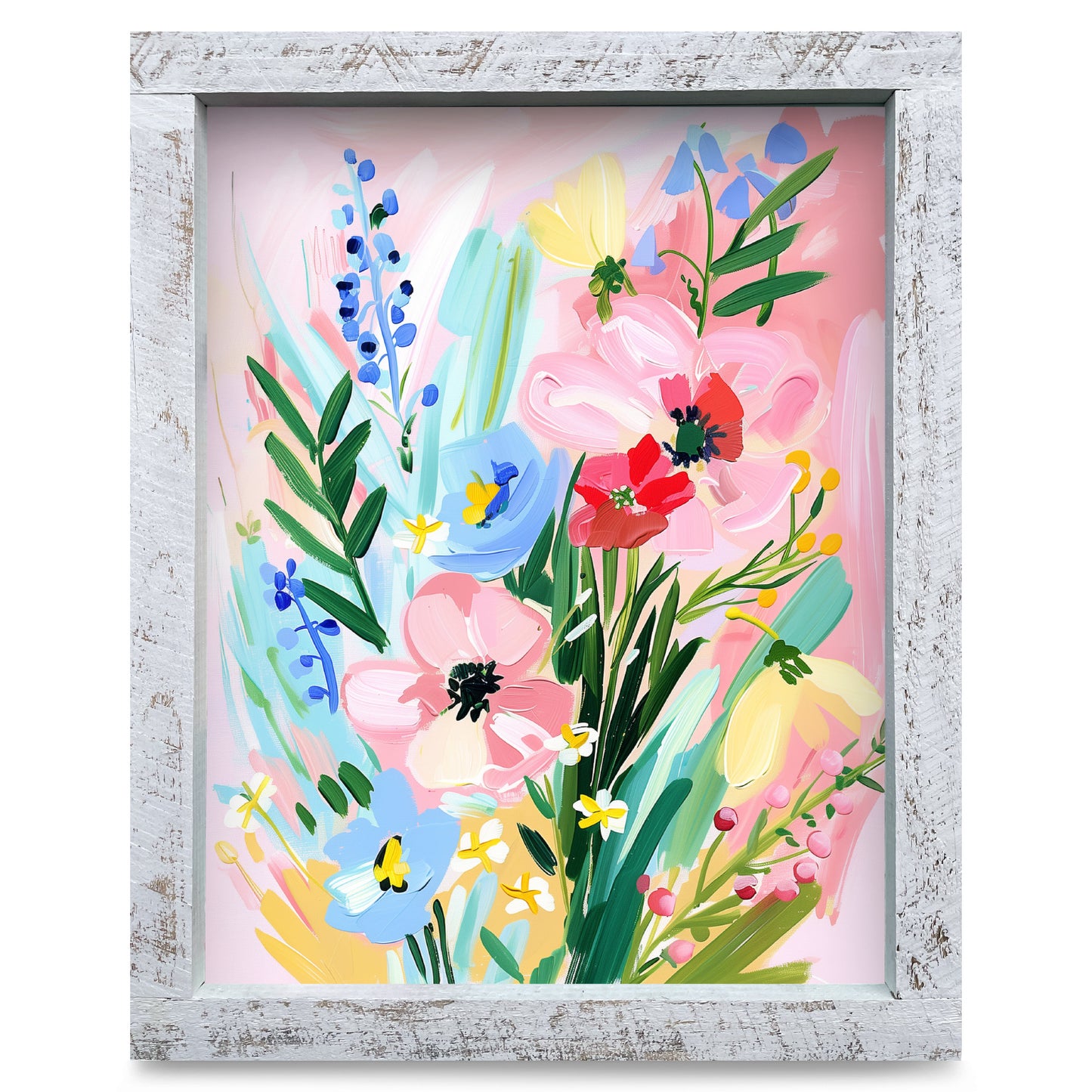 Wildflower Garden | Real Wood Framed Wall Art Print