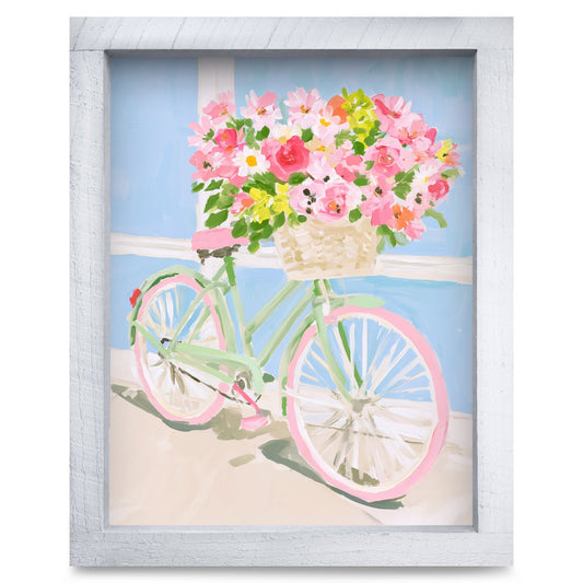 Beach Cruiser Bouquet | Real Wood Framed Wall Art Print