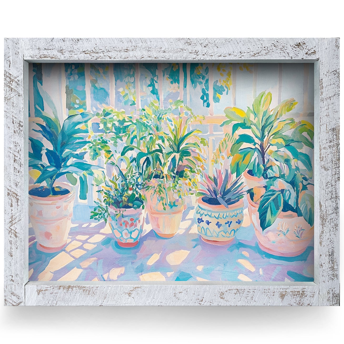Plant Lover's Porch | Real Wood Framed Wall Art Print | Horizontal