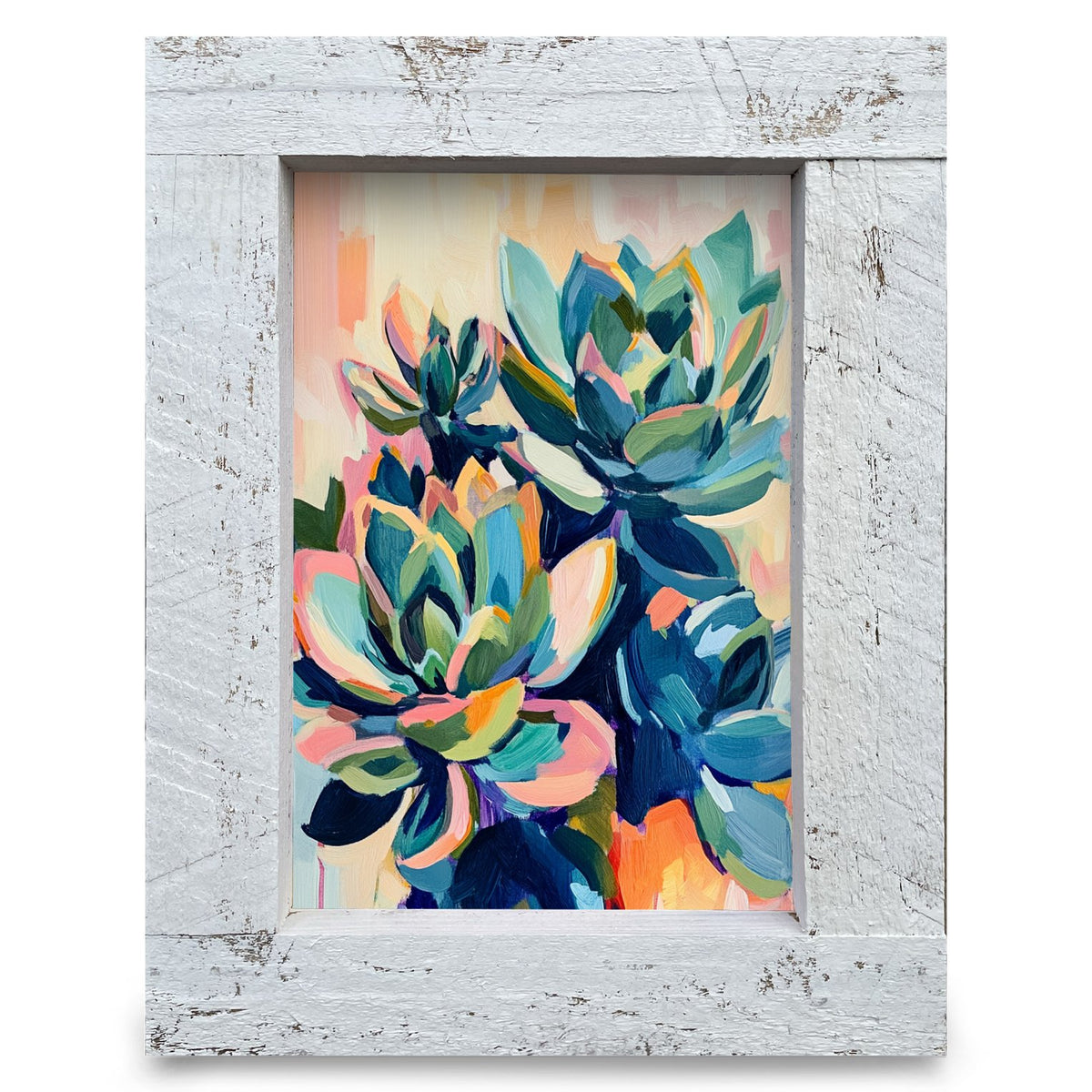 Sunset Succulents | Real Wood Framed Wall Art Print