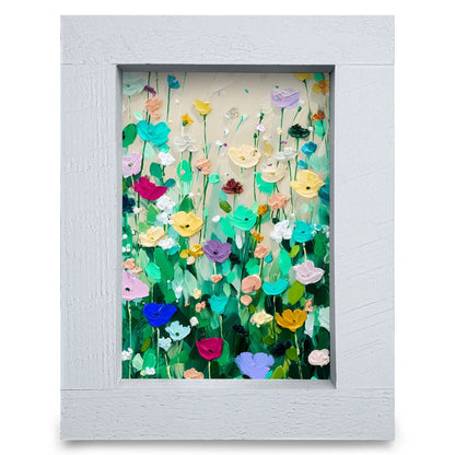 Impasto Flowers | Real Wood Framed Wall Art Print