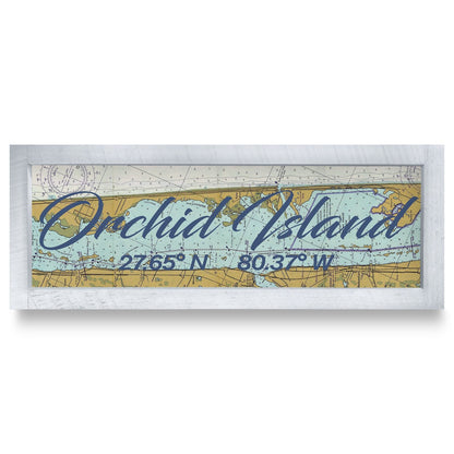 Orchid Island, Florida Latitude Longitude Chart Map | Real Wood Framed Wall Art Print
