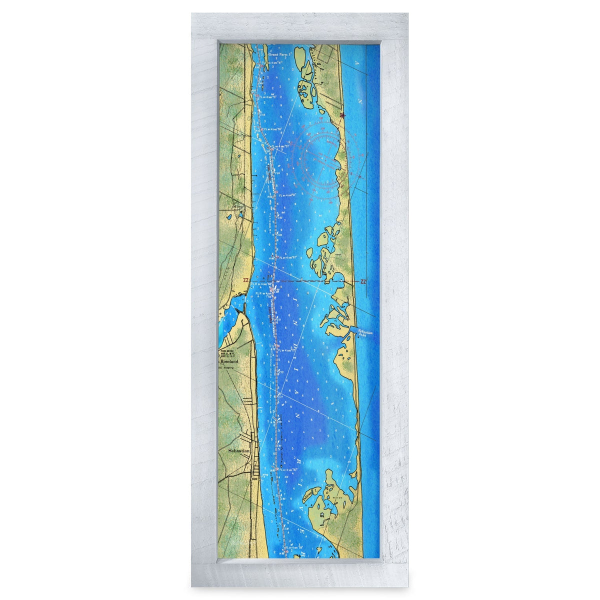 Sebastian, Florida Map | Real Wood Framed Wall Art Print